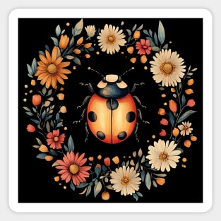 Whimsical Ladybug Art – Lucky Nature-Inspired Design Sticker